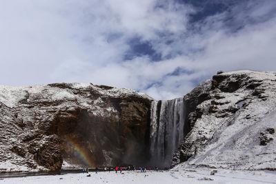 Panoramic of selfoss water in iceland