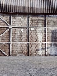 Brick wall with closed door