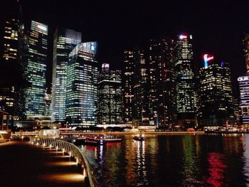Illuminated city at night
