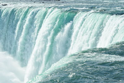 Low angle view of waterfall in sea