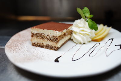 Close-up of cake on plate