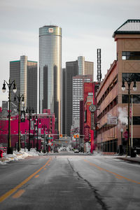 Brush street detroit michigan motorcity gm buildings to the against sky