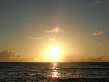 Scenic view of sea at sunset