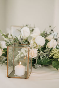 Close-up of white flowers on table