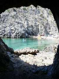 Scenic view of rocks in sea