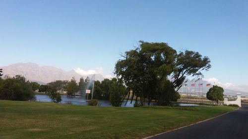 Scenic view of landscape against clear sky