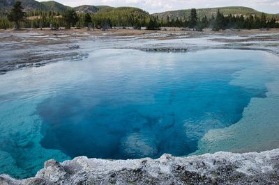 Sapphire pool hot spring in yellowstone national park, montana