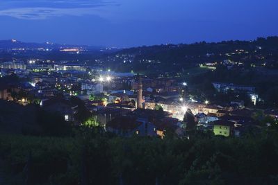 Illuminated cityscape at night