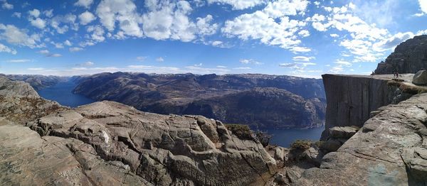 Panorama with preikestolen rock