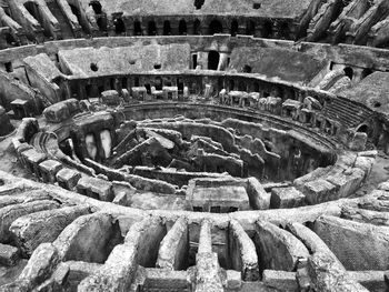 High angle view of colosseum