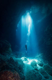 Person swimming in sea