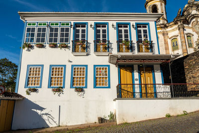 Low angle view of building against clear sky