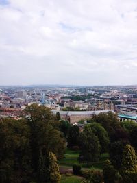 High angle view of city