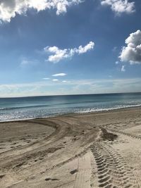 Scenic view of beach against sky