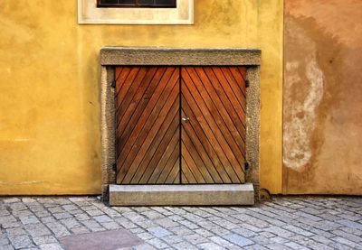 Closed door of old building