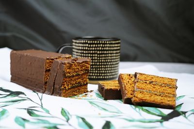 Close-up of cake on table