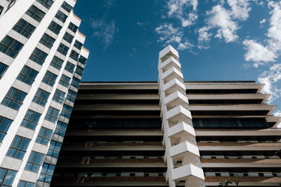 Low angle view of modern building against sky