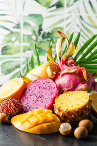 Close-up of food on table