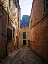 Narrow alley amidst buildings in town