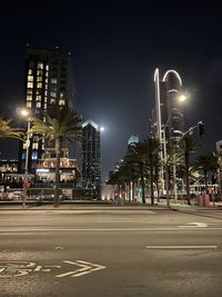 View of city at night