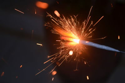 Firework display at night