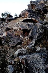 Rock formations on cliff