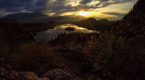 Scenic view of landscape during sunset