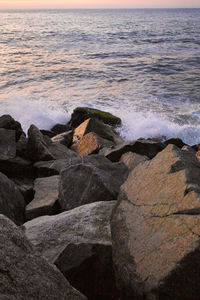 Scenic view of beach against sky