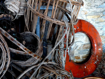 Close-up of fishing equipment