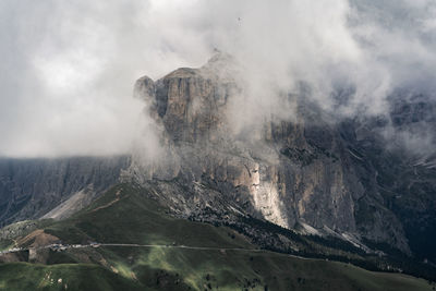 Panoramic view of volcanic mountain