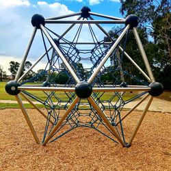 Metallic structure in playground