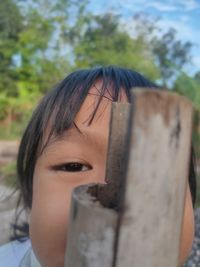Close-up portrait of a boy