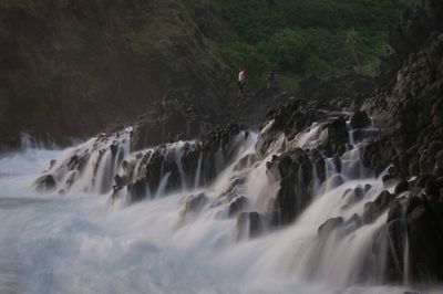 Scenic view of waterfall