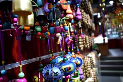 Close-up of clothes for sale at market stall