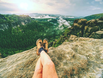 Low section of man on mountain