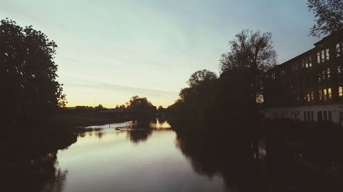 Reflection of trees in river