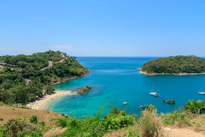 Crystal clear turquoise blue andaman sea, phuket, thailand