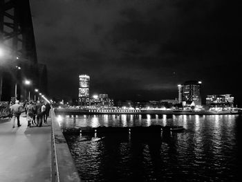 Illuminated city at night