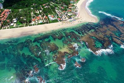 High angle view of beach