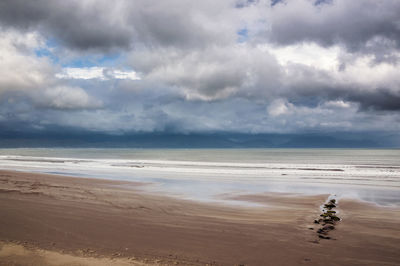 Scenic view of beach against sky