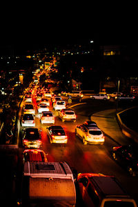 Traffic on road at night