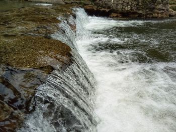 High angle view of waterfall