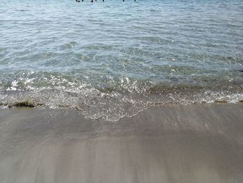 High angle view of water on beach