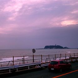 View of road at sunset