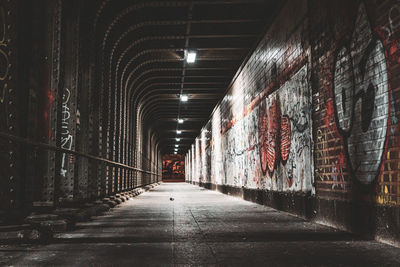 View of illuminated tunnel