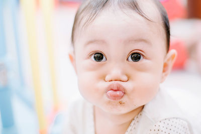 Close-up portrait of cute baby