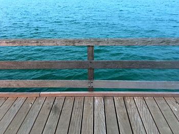 High angle view of pier over sea