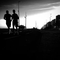 People walking on road