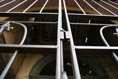 Close-up of railing