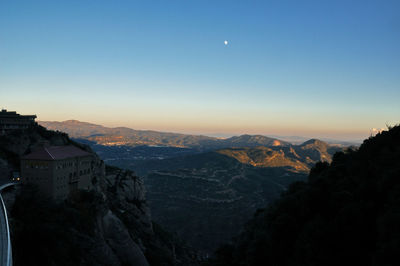 Scenic view of mountains against clear sky